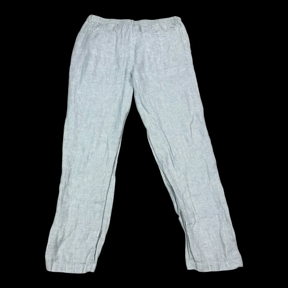 Porter & Ash 100% Linen Gray/Blue Straight Leg Pants Men's 36 (Fits 35x30) FLAW
